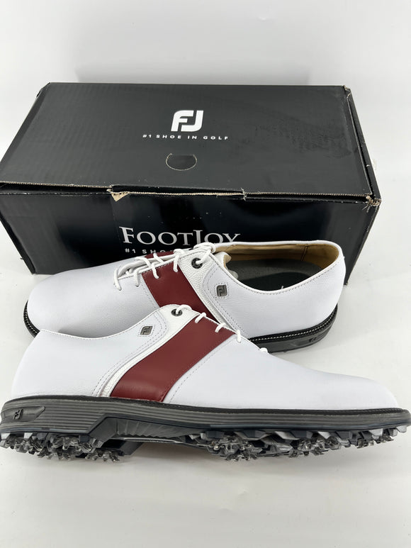 Footjoy Myjoys Premiere Series Packard Golf Shoes White Crimson Red 10 M