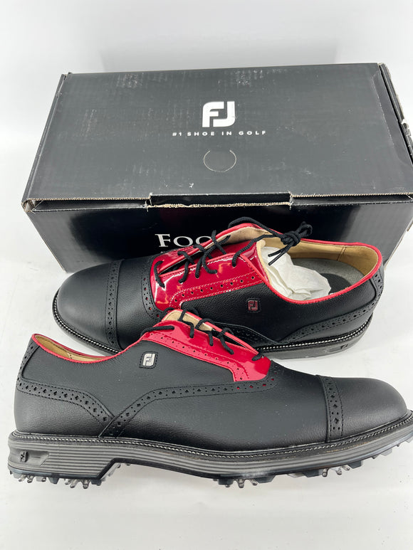 Footjoy Myjoys Premiere Series Tarlow Golf Shoes Black Red 11.5 M Custom