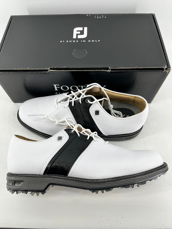 Footjoy Myjoys Premiere Series Packard Golf Shoes White Black 10 Wide