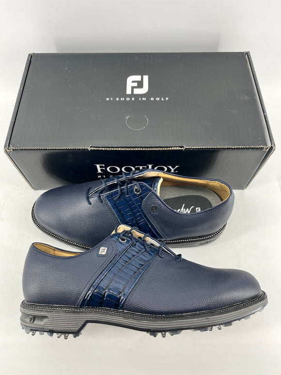 Footjoy Myjoys Premiere Series Packard Golf Shoes Navy Blue Custom 9 Wide