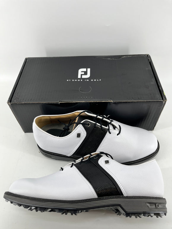 Footjoy Myjoys Premiere Series Packard Golf Shoes Pebble White Custom Black 11 W