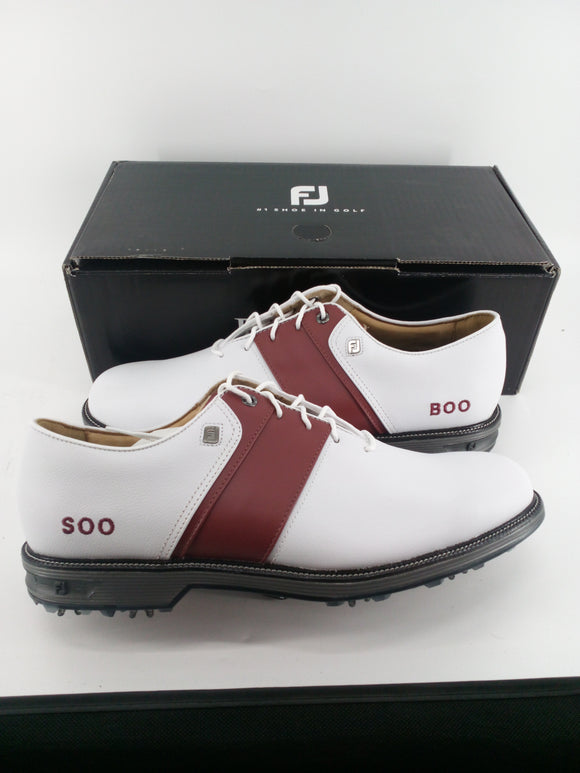 Footjoy Myjoys Premiere Series Packard Golf Shoes White Red Boo Soo 12 M
