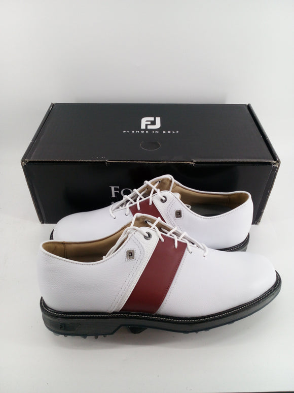 Footjoy Myjoys Premiere Series Packard Golf Shoes White Crimson Red 9.5 M