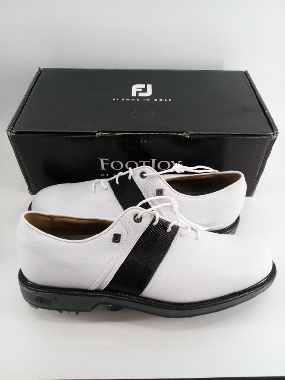 Footjoy Myjoys Premiere Series Packard Pebble Golf Shoes White Black 10.5 M